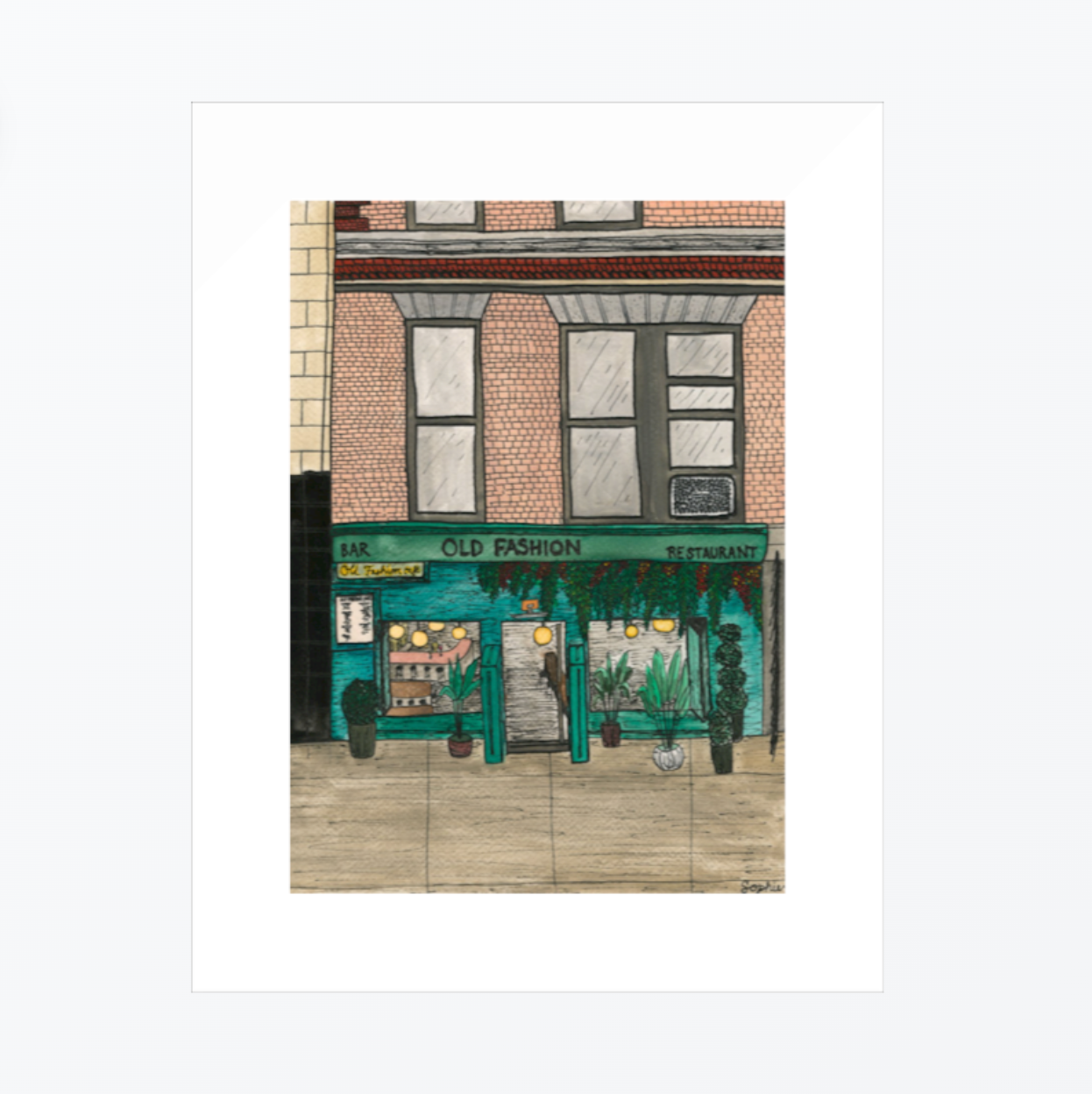 Old Fashion Cafe Print - 5 x 7”