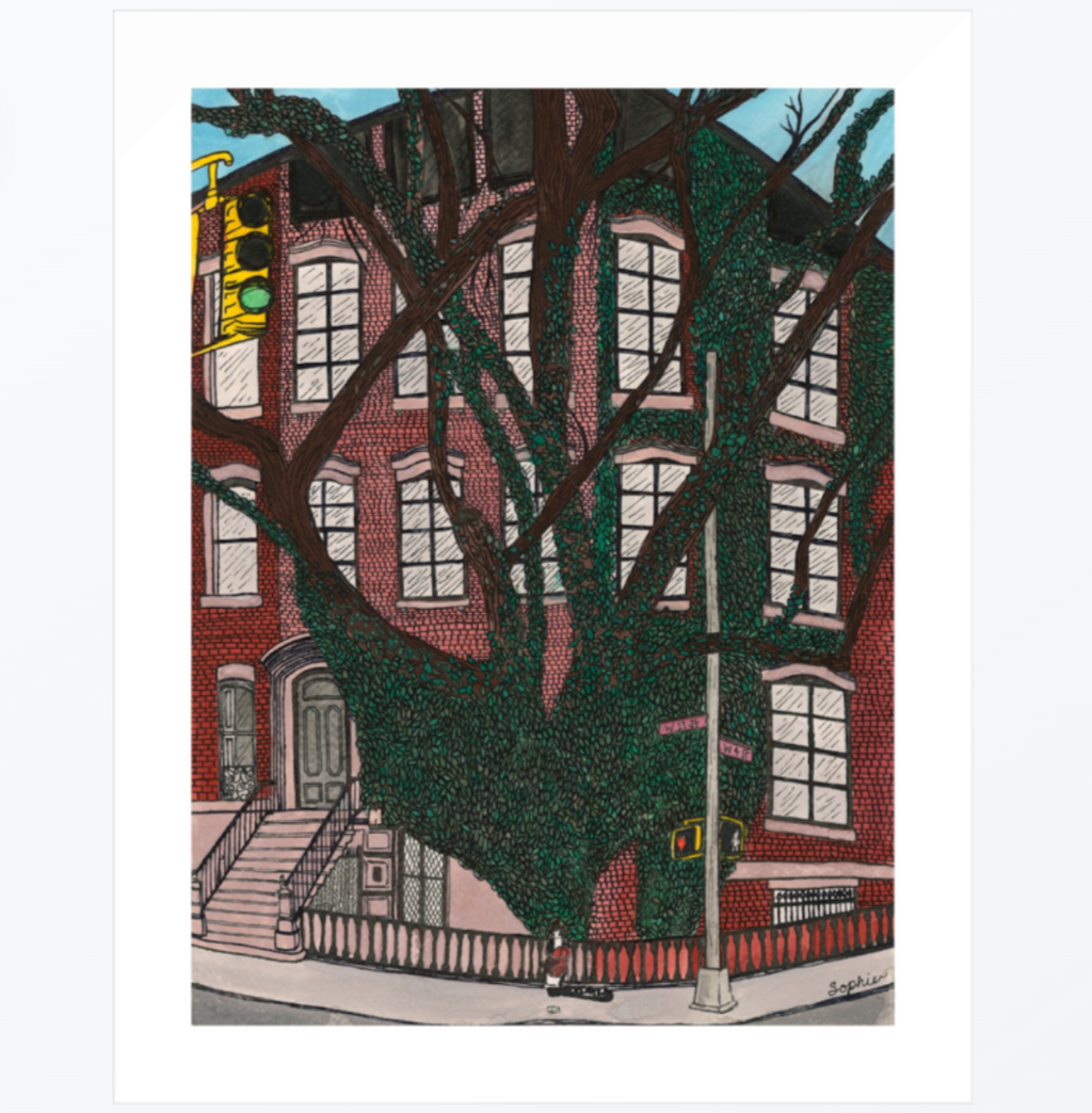 W 4th Street Tree Print - 9 x 12"